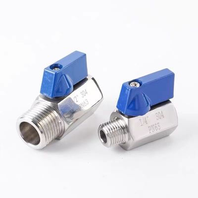 Valvola a sfera minima uguale 1/8" WZ acciaio inossidabile 304 316 FF 1000PSI/PN63 Manuale di vite
