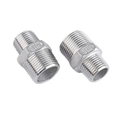 304/316L in acciaio inossidabile BSP/NPT filo maschile sottile esagonale per media idrici 1/4''-4.0