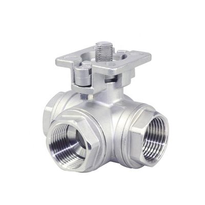 Valvola d'acqua per piattaforme industriali a tre vie con palla di galleggiamento femminile in acciaio inossidabile
