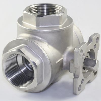 Valvola d'acqua per piattaforme industriali a tre vie con palla di galleggiamento femminile in acciaio inossidabile