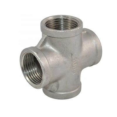 Acciaio inossidabile 304 201 316 Fitture per tubi Femminile a filo croce a 4 vie Croce NPT BSPT BSPP Fusione