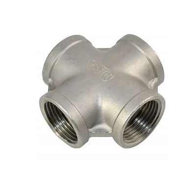 Acciaio inossidabile 304 201 316 Fitture per tubi Femminile a filo croce a 4 vie Croce NPT BSPT BSPP Fusione