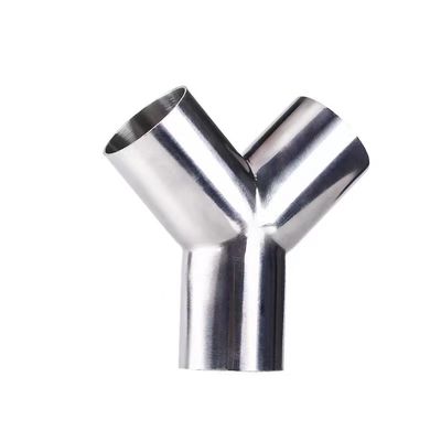 1/8"--4" Silver WZ DN50 SS304 316L Acciaio inossidabile Sanitario Tipo Y Tee Pipe Adapter