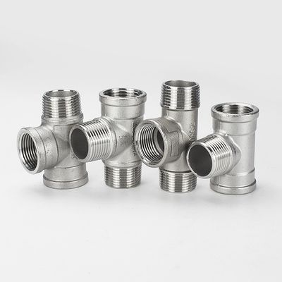 Acciaio inossidabile sanitario, accessori per tubi a filo maschile a tre vie con fusione SS304