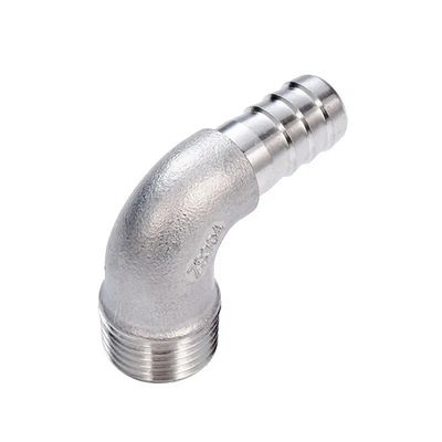Acciaio inossidabile 304 316 90 gradi maschio gomma gomma barba 1/4''-4.0' BSP maschio x 16 mm
