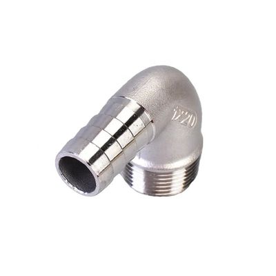Acciaio inossidabile 304 316 90 gradi maschio gomma gomma barba 1/4''-4.0' BSP maschio x 16 mm