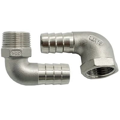 Acciaio inossidabile 304 316 90 gradi maschio gomma gomma barba 1/4''-4.0' BSP maschio x 16 mm