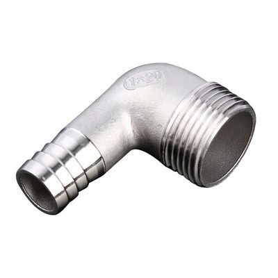 Acciaio inossidabile 304 316 90 gradi maschio gomma gomma barba 1/4''-4.0' BSP maschio x 16 mm