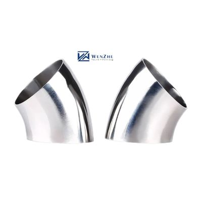 Connessione di saldatura sanitaria forgiata SS304 316L 45 gradi gomito per olio acqua gas latte