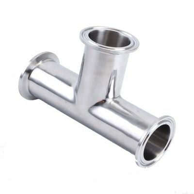 Gas idrico e olio 3A DIN Codice della testa cilindrica SS316L 304 Clampada sanitaria standard Tee 1/4''-6