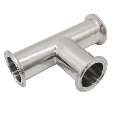 Gas idrico e olio 3A DIN Codice della testa cilindrica SS316L 304 Clampada sanitaria standard Tee 1/4''-6