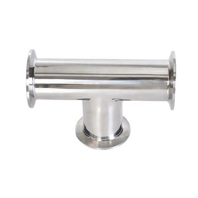 Gas idrico e olio 3A DIN Codice della testa cilindrica SS316L 304 Clampada sanitaria standard Tee 1/4''-6