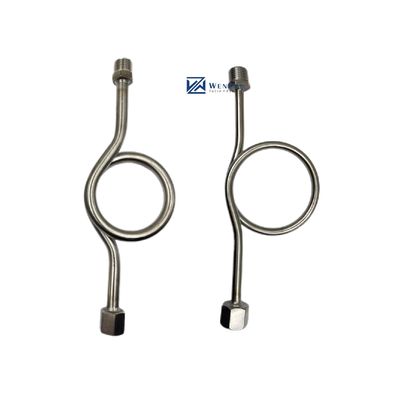 SS304 316 316L Anello rotondo 6000 PSI 1/2 NPT BSPT Misuratore di pressione girevole Snubber Syphon Tube