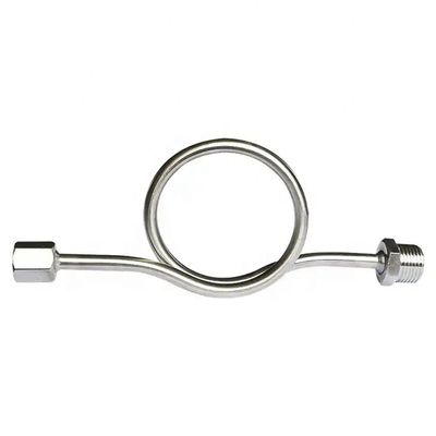 SS304 316 316L Anello rotondo 6000 PSI 1/2 NPT BSPT Misuratore di pressione girevole Snubber Syphon Tube