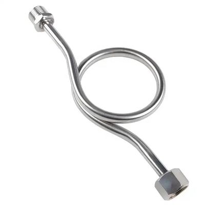 SS304 316 316L Anello rotondo 6000 PSI 1/2 NPT BSPT Misuratore di pressione girevole Snubber Syphon Tube