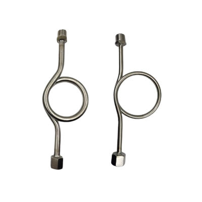 SS304 316 316L Anello rotondo 6000 PSI 1/2 NPT BSPT Misuratore di pressione girevole Snubber Syphon Tube